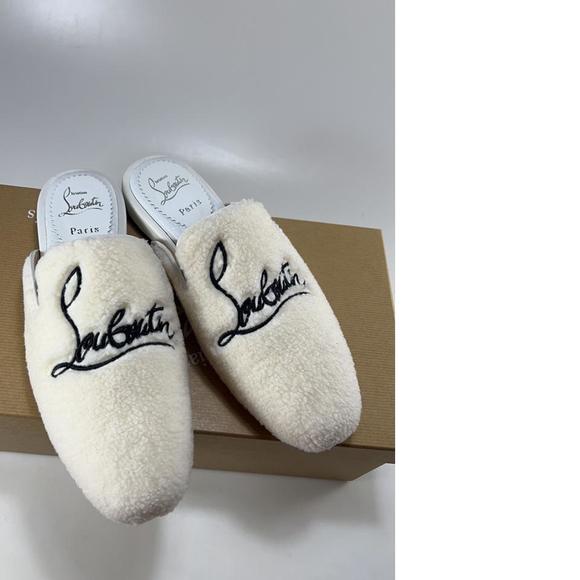 Christian Louboutin 'Coolito' Shearling Slides - Men's 40.5